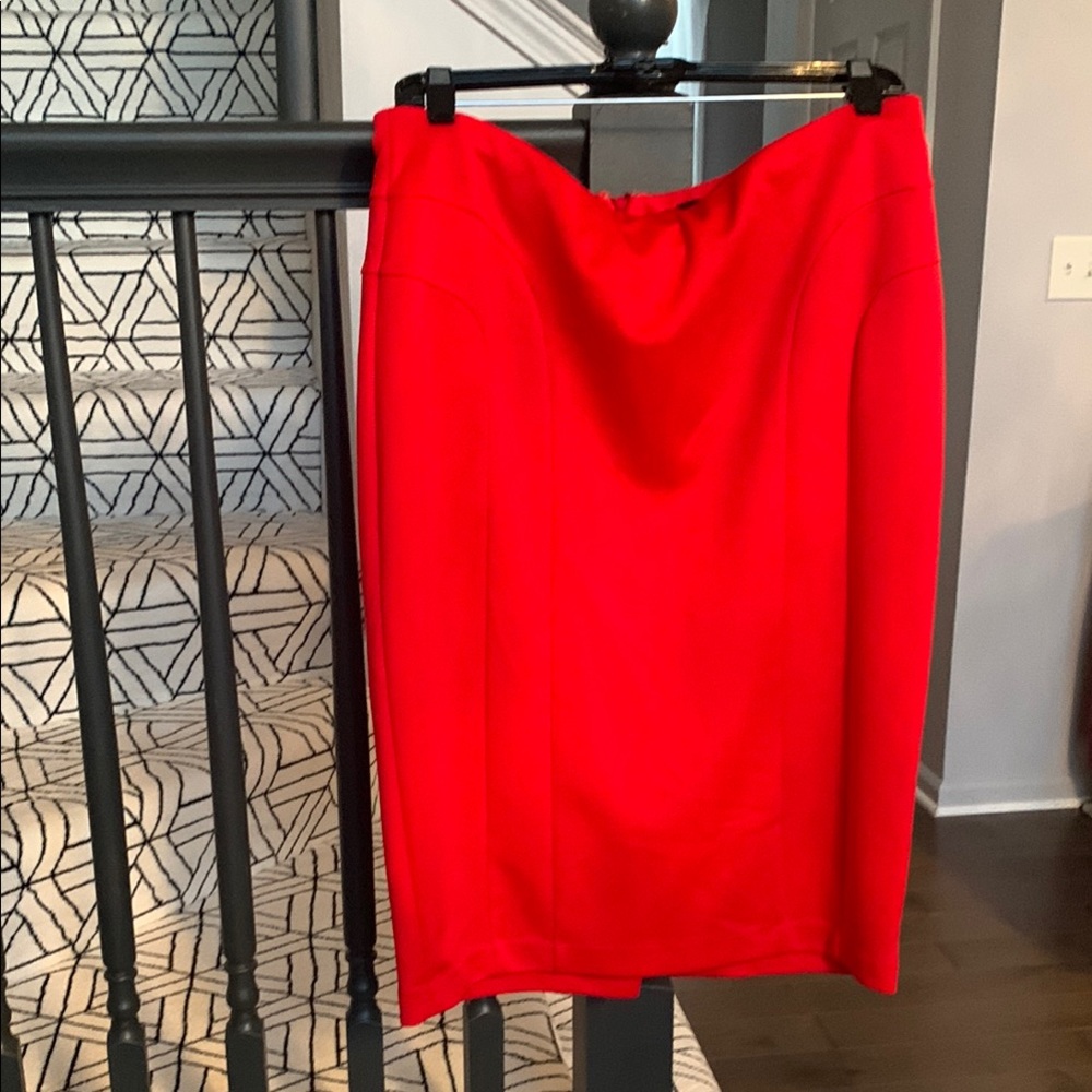The Limited Red Knee-Length Pencil Skirt